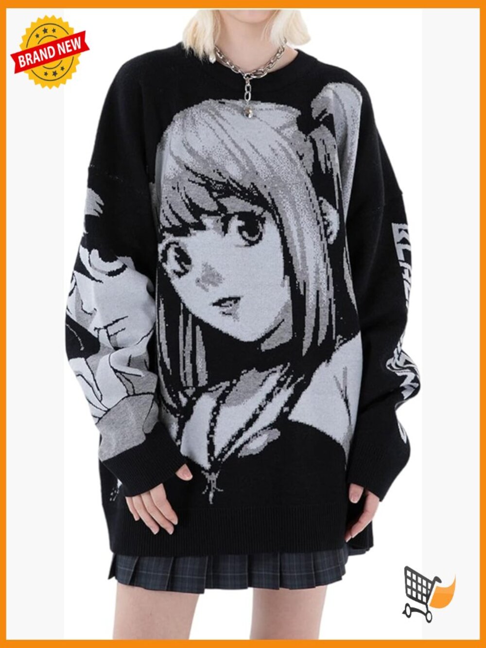 Goth Knitted Harajuku Oversized Sweater Kawaii Cartoon Streetwear Top